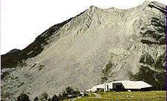 Photo of destroyed mountainside