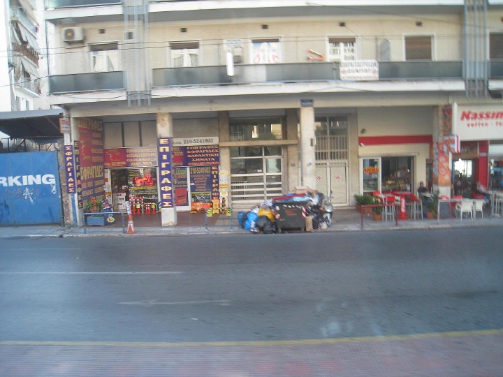 Trash on the streets of Athens, October 2011
