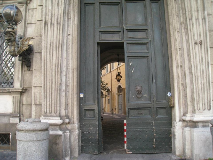 Courtyard behind a door
