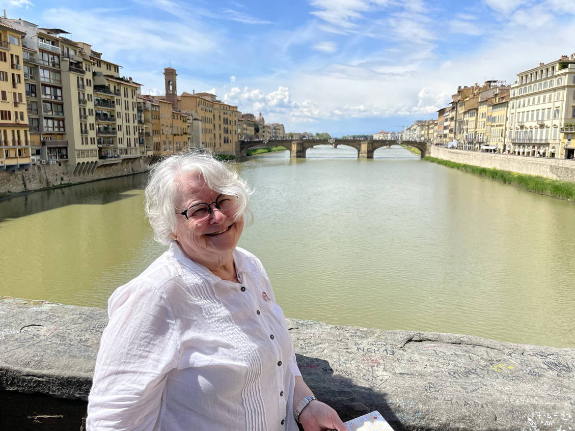 Heather on the Ponte Veccio, in Florence, Italy